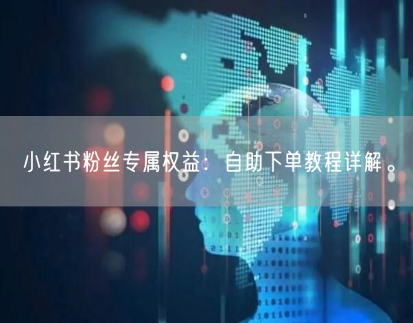 小红书粉丝专属权益：自助下单教程详解。