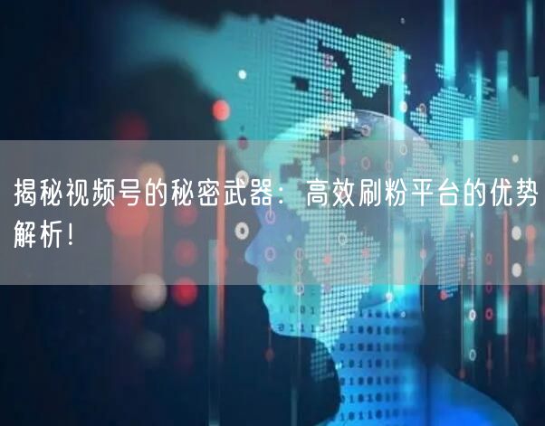 揭秘视频号的秘密武器：高效刷粉平台的优势解析！