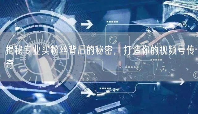 揭秘专业买粉丝背后的秘密，打造你的视频号传奇