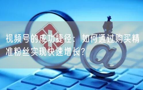 视频号的成功捷径：如何通过购买精准粉丝实现快速增长？