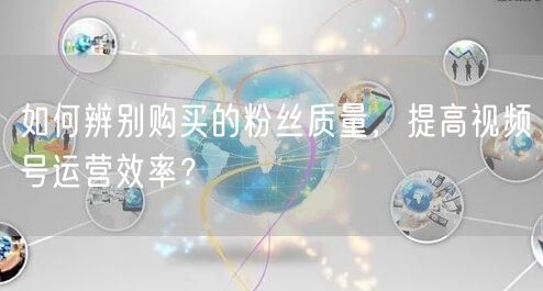 如何辨别购买的粉丝质量，提高视频号运营效率？