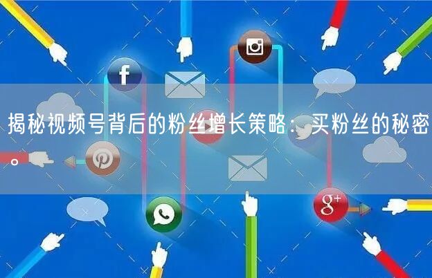 揭秘视频号背后的粉丝增长策略：买粉丝的秘密。