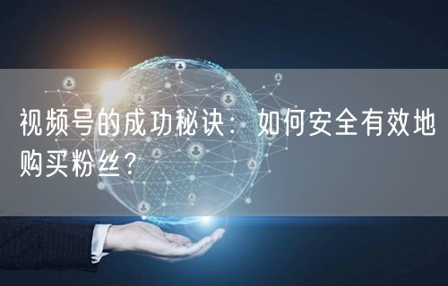 视频号的成功秘诀：如何安全有效地购买粉丝？