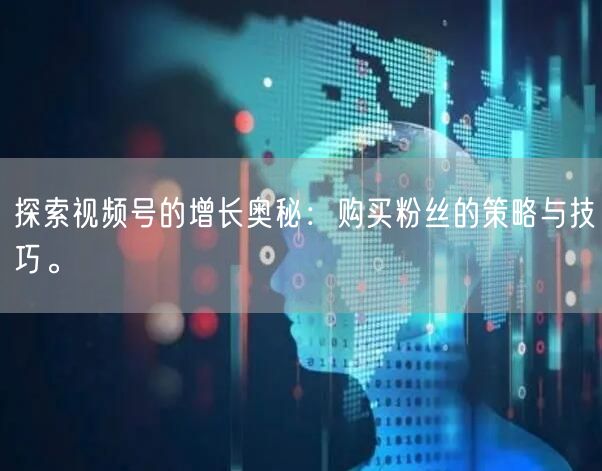 探索视频号的增长奥秘：购买粉丝的策略与技巧。