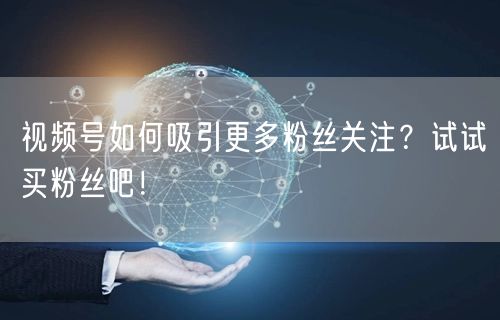 视频号如何吸引更多粉丝关注？试试买粉丝吧！
