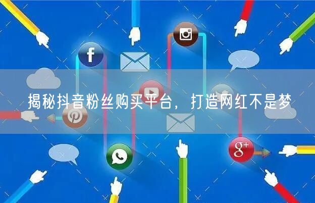 揭秘抖音粉丝购买平台，打造网红不是梦