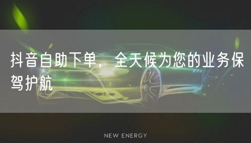 抖音自助下单，全天候为您的业务保驾护航