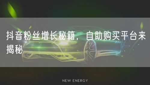 抖音粉丝增长秘籍，自助购买平台来揭秘