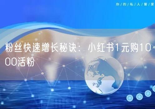 粉丝快速增长秘诀：小红书1元购1000活粉