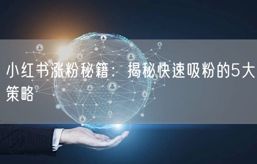 小红书涨粉秘籍：揭秘快速吸粉的5大策略