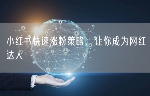 小红书快速涨粉策略，让你成为网红达人