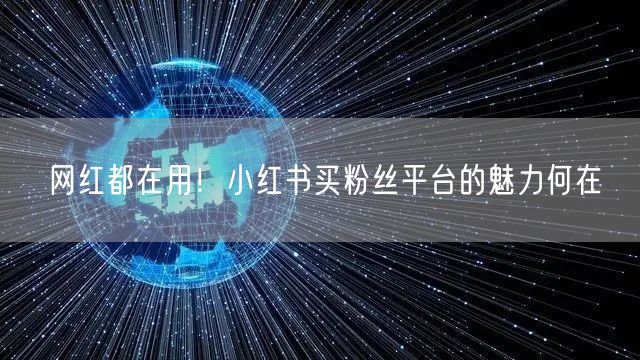 网红都在用！小红书买粉丝平台的魅力何在