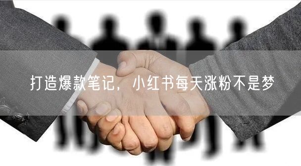 打造爆款笔记，小红书每天涨粉不是梦