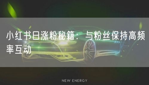 小红书日涨粉秘籍：与粉丝保持高频率互动