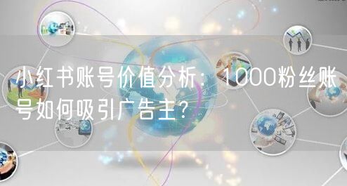 小红书账号价值分析：1000粉丝账号如何吸引广告主？