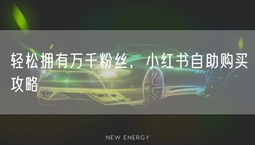 轻松拥有万千粉丝，小红书自助购买攻略
