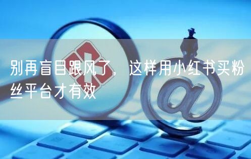 别再盲目跟风了，这样用小红书买粉丝平台才有效
