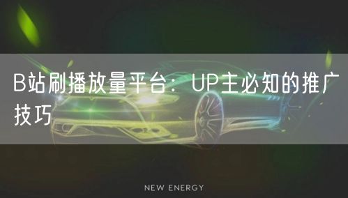 B站刷播放量平台：UP主必知的推广技巧