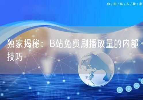 独家揭秘：B站免费刷播放量的内部技巧