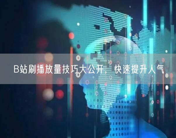 B站刷播放量技巧大公开，快速提升人气
