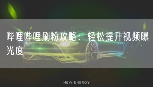 哔哩哔哩刷粉攻略：轻松提升视频曝光度