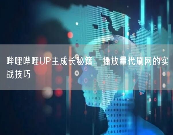 哔哩哔哩UP主成长秘籍：播放量代刷网的实战技巧