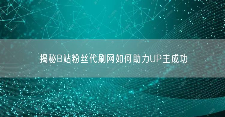 揭秘B站粉丝代刷网如何助力UP主成功