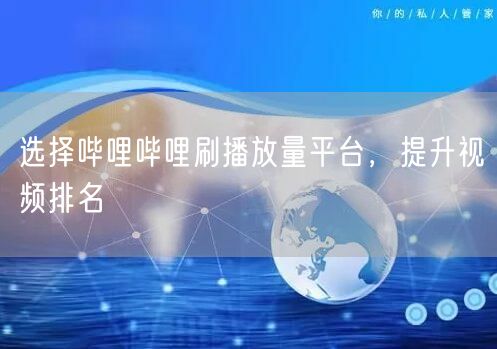 选择哔哩哔哩刷播放量平台，提升视频排名