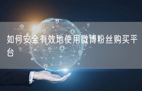 如何安全有效地使用微博粉丝购买平台