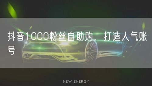 抖音1000粉丝自助购，打造人气账号