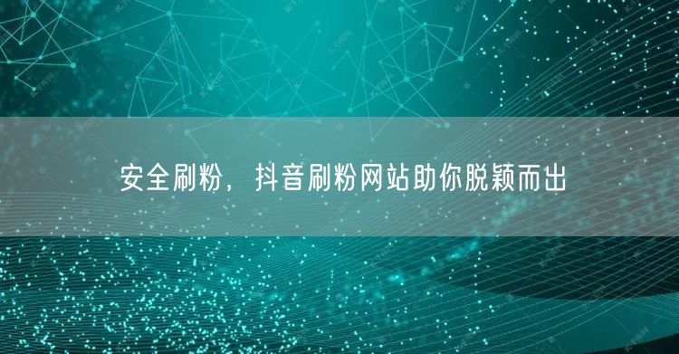 安全刷粉，抖音刷粉网站助你脱颖而出