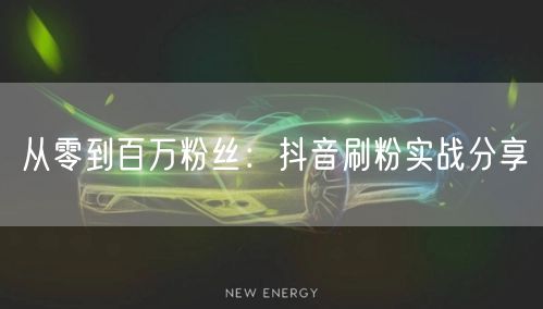 从零到百万粉丝：抖音刷粉实战分享