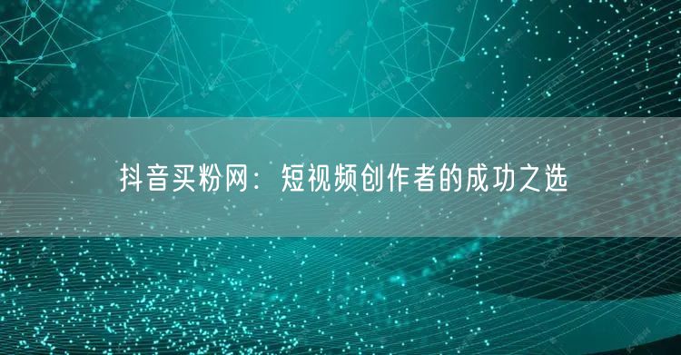 抖音买粉网：短视频创作者的成功之选