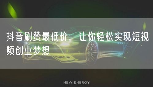 抖音刷赞最低价，让你轻松实现短视频创业梦想