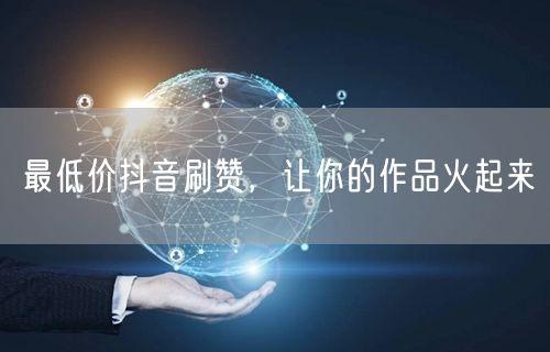 最低价抖音刷赞，让你的作品火起来
