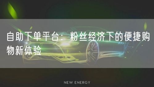 自助下单平台：粉丝经济下的便捷购物新体验