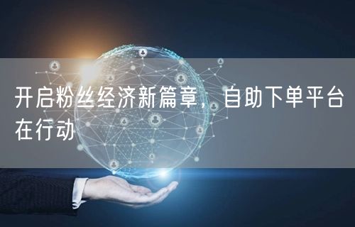 开启粉丝经济新篇章，自助下单平台在行动