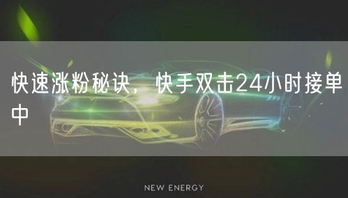 快速涨粉秘诀，快手双击24小时接单中