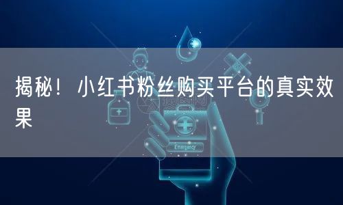 揭秘！小红书粉丝购买平台的真实效果