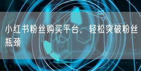 小红书粉丝购买平台，轻松突破粉丝瓶颈