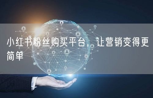小红书粉丝购买平台，让营销变得更简单
