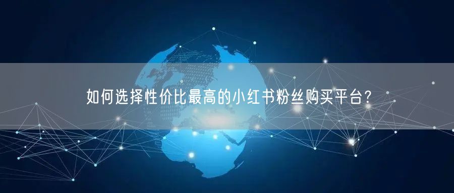如何选择性价比最高的小红书粉丝购买平台？