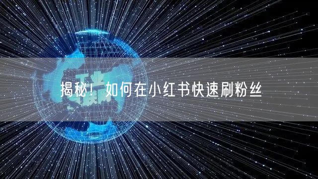揭秘！如何在小红书快速刷粉丝