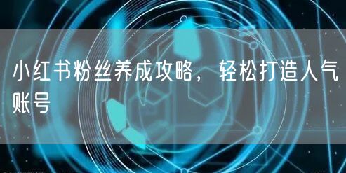 小红书粉丝养成攻略，轻松打造人气账号