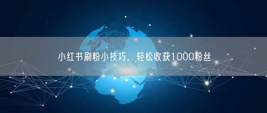 小红书刷粉小技巧，轻松收获1000粉丝