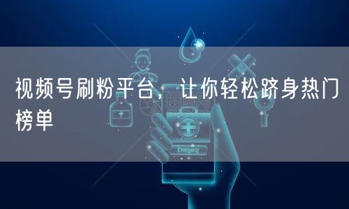 视频号刷粉平台，让你轻松跻身热门榜单