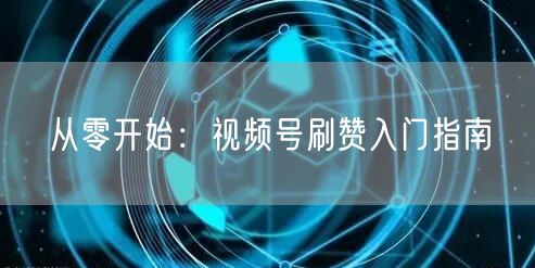 从零开始：视频号刷赞入门指南