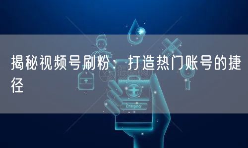 揭秘视频号刷粉：打造热门账号的捷径