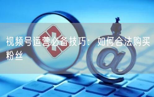 视频号运营必备技巧：如何合法购买粉丝