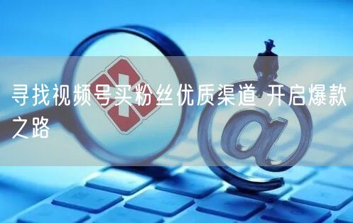 寻找视频号买粉丝优质渠道 开启爆款之路